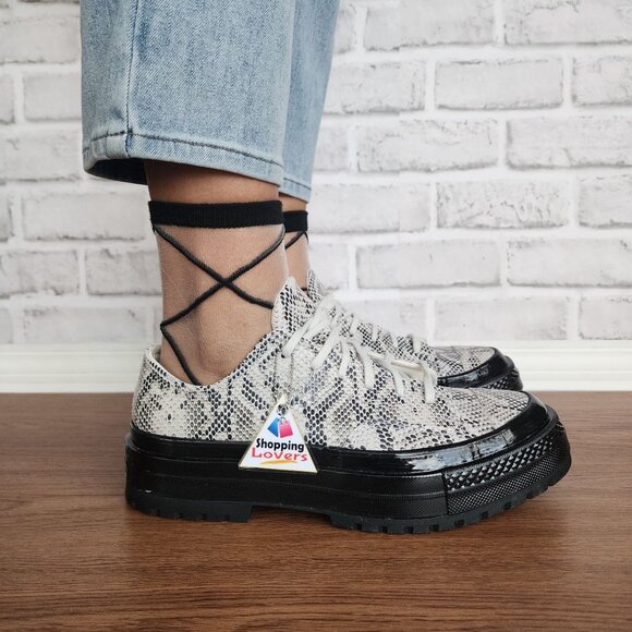 ⭐Chuck 70 National Suede Snake Print Platform Sneakers 10 Women's Shoes A15045C⭐ - Picture 4 of 15